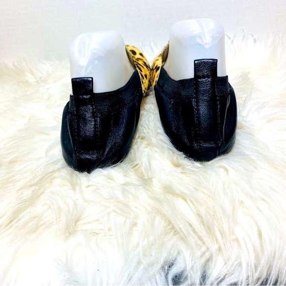 Yosi Samra Women's Brown Black Leopard Print Flat Loafers Slip-On Shoes Sz-10 - Picture 4 of 6